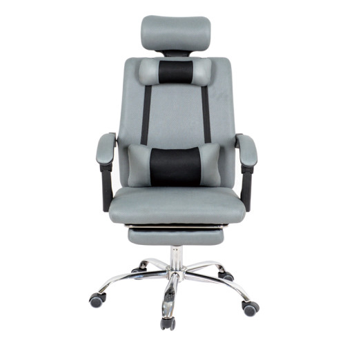 High back warm grey mesh fabric office chair with lumbar support