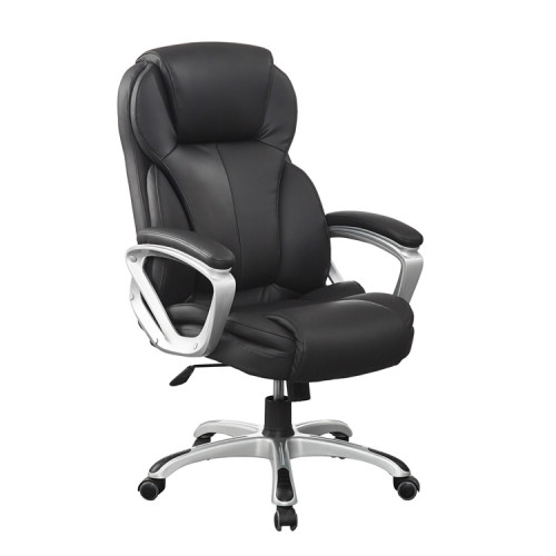 Ergonomic design black faux leather office desk chair