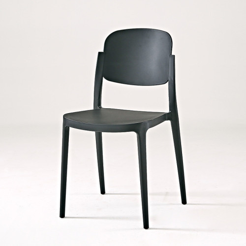 Stylish sturdy stackable black plastic chair