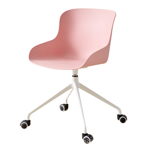Pink Plastic Office Swivel Desk Chair