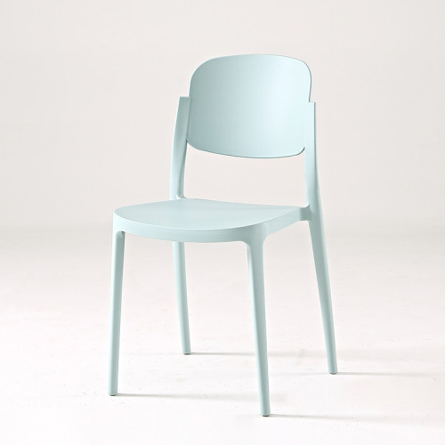 Stylish sturdy stackable light blue plastic chair