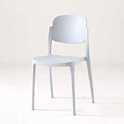 Stylish sturdy stackable warm grey plastic chair