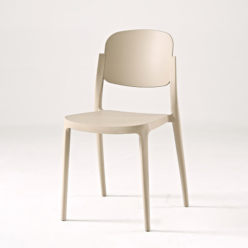 Stylish sturdy stackable taupe plastic chair