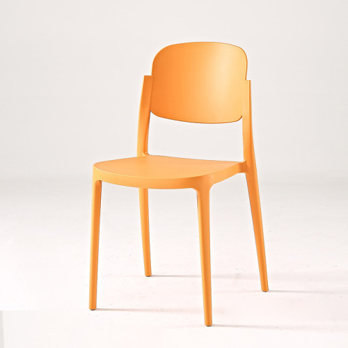 Stylish sturdy stackable orange plastic chair