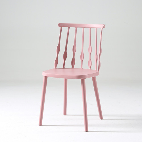 Pink armless plastic windsor chair