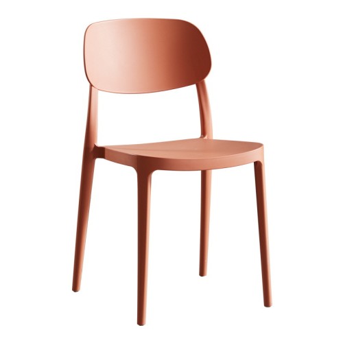 High quality stackable orange polypropylene dining chair