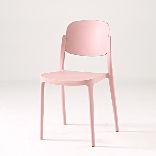 Stylish sturdy stackable pink plastic chair