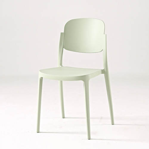 Stylish sturdy stackable light green plastic chair