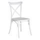 Cross-back design white pp plastic banquet dining chair