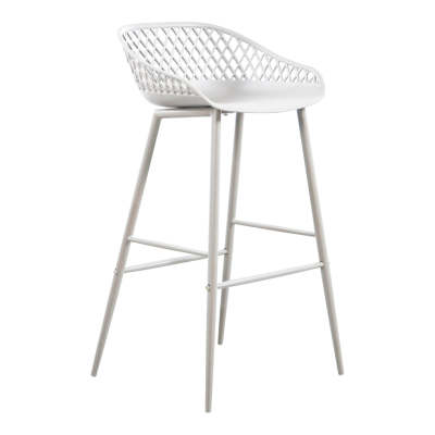 Kitchen counter height white plastic bar stool