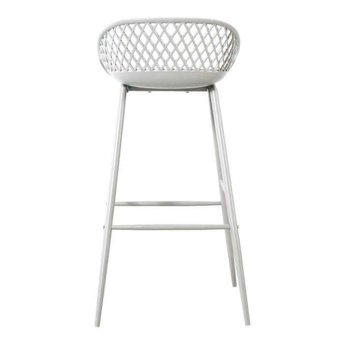 Kitchen counter height white plastic bar stool