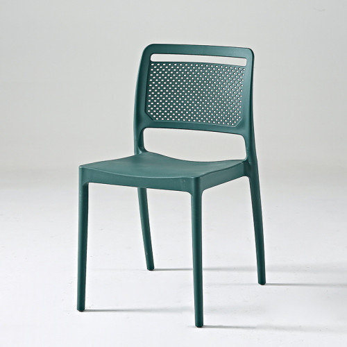 Practical dark green pp plastic chair
