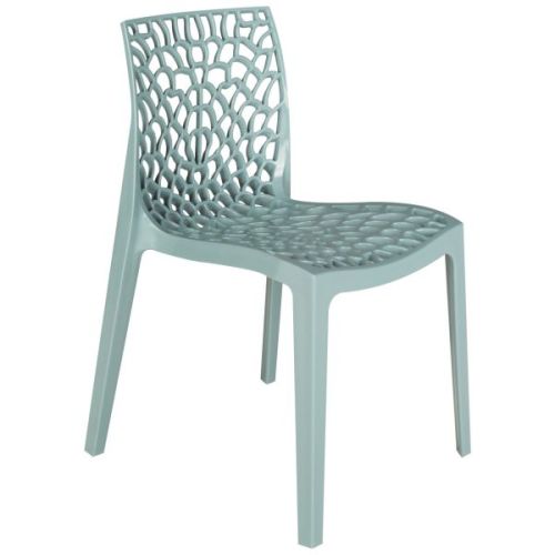 Hollow out stackable light green pp plastic chair