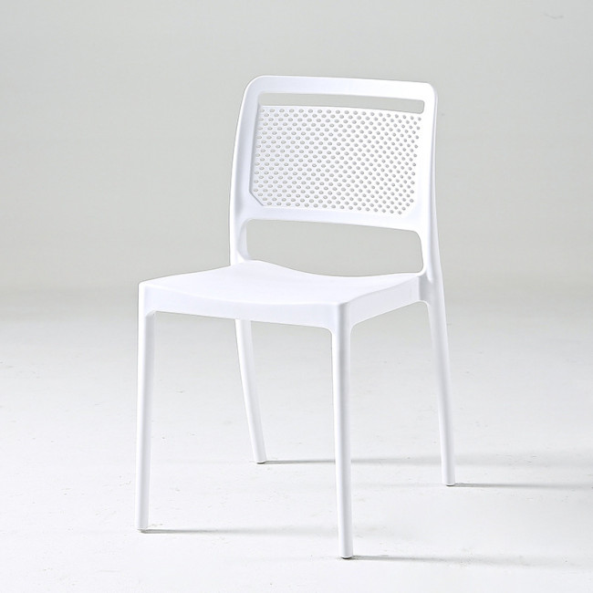 Modern white stacking plastic chair