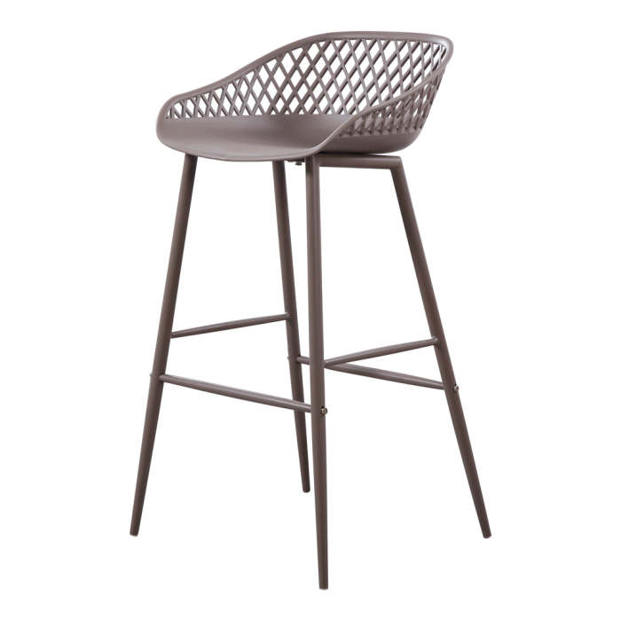 Kitchen counter height grey plastic bar stool