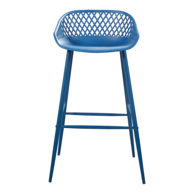 Kitchen counter height blue plastic bar stool