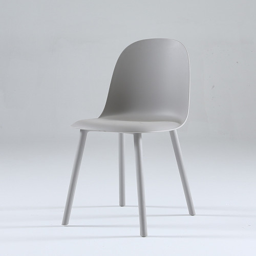 Durable fashion warm grey plastic dining chair