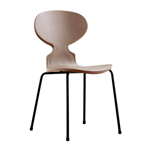 Taupe plastic ant chair with black metal legs