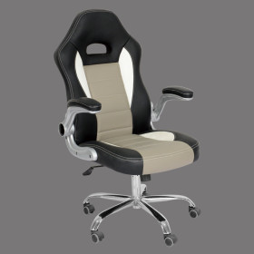 Modern racing style faux leather office chair with adjustable arms