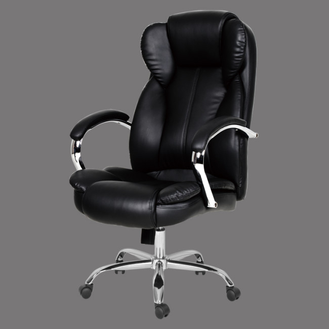 High back comfort black faux leather office executive chair