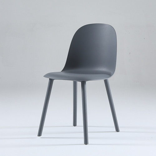 Durable fashion dark grey plastic dining chair