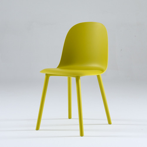 Durable fashion yellow plastic dining chair