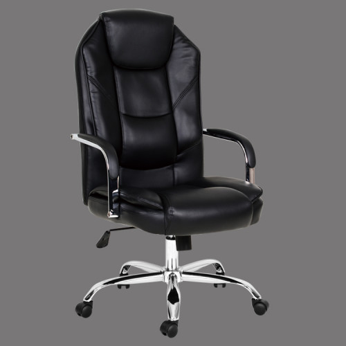 Ergonomic design padded black faux leather office chair