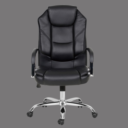 Ergonomic design padded black faux leather office chair