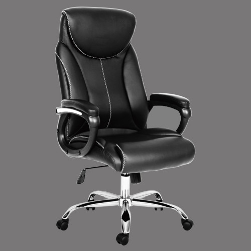 Classic black faux leather ergonomic design office chair