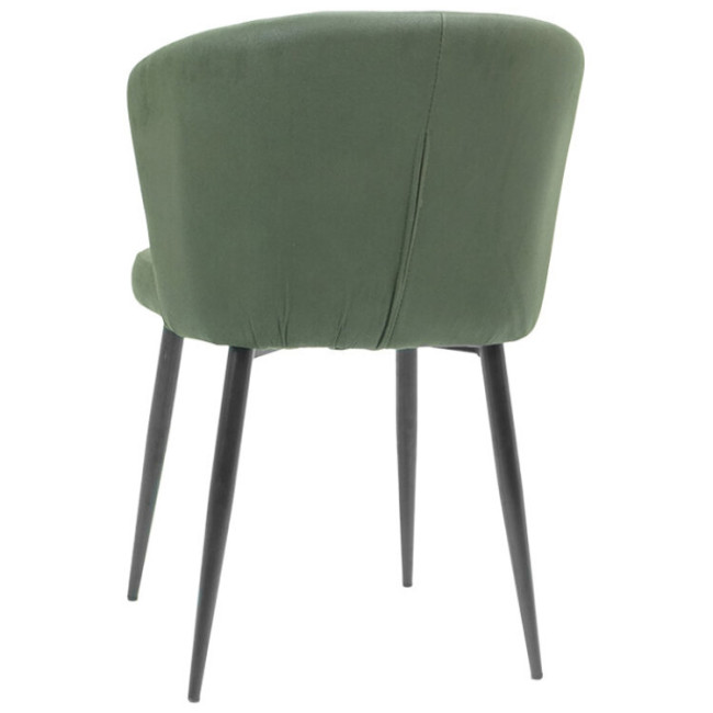 Modern curved back green faux leather restaurant dining chair