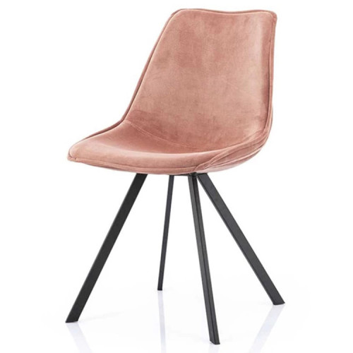 Stylish pink fabric padded dining chair