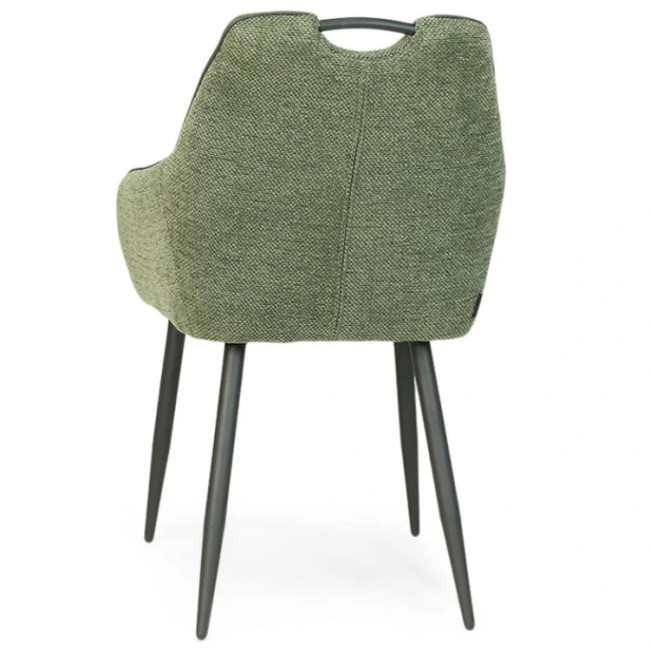 Green Fabric Armchair with Metal Legs