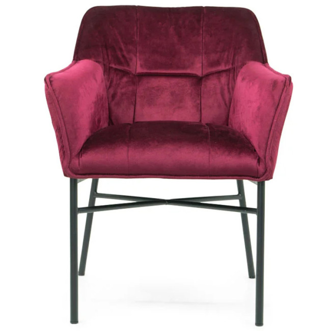Contemporary purple armrest upholstered dining chair 