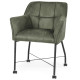 Retro green armrest upholstered dining chair 