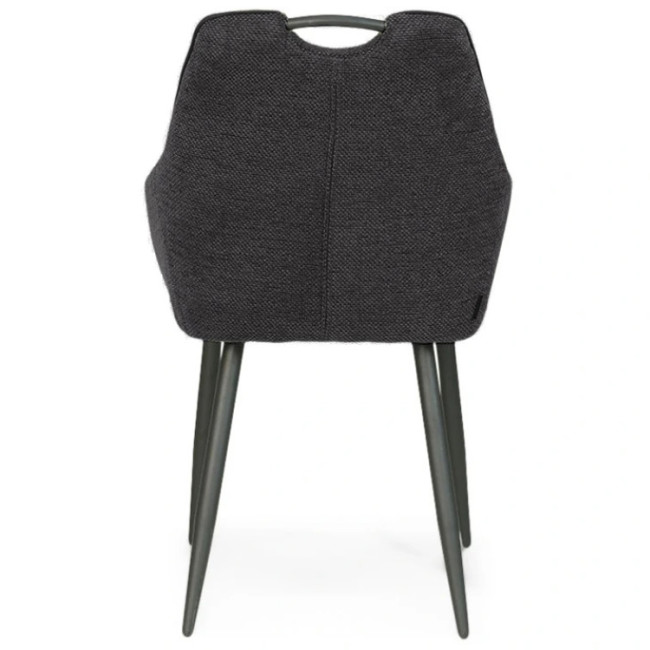 Black Fabric Armchair with Metal Legs