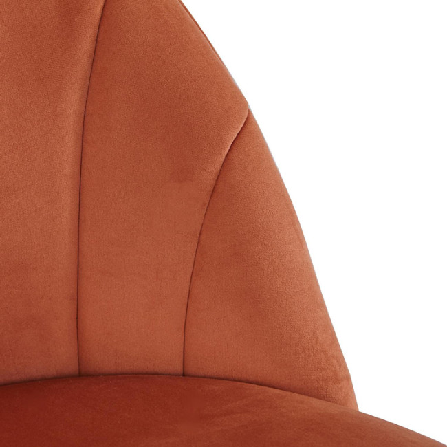 Stylish orange velvet dining cafe chair