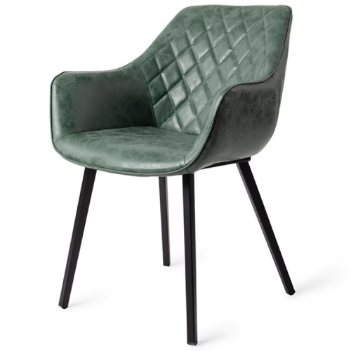 Exquisite green upholstered dining armchair