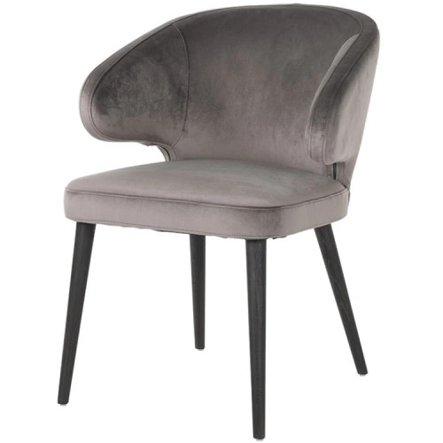 Grey Fabric Armchair with Metal Legs