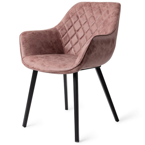Exquisite pink upholstered dining armchair