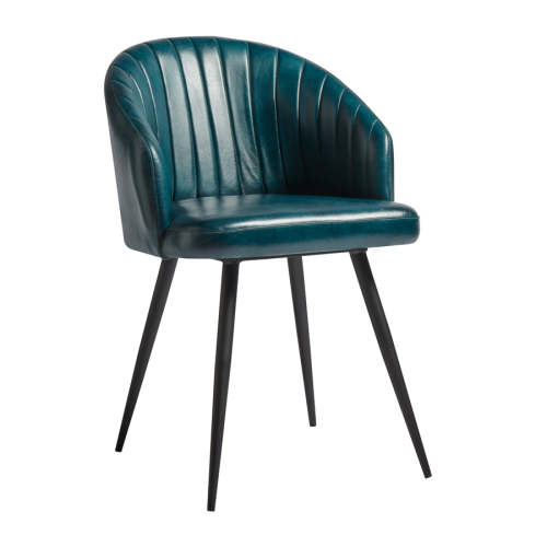 Green Faux Leather Dining Armchair