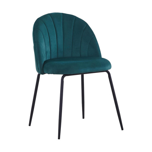 Stylish green velvet dining cafe chair