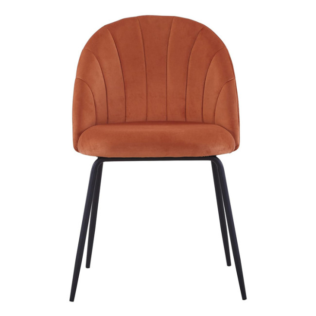 Stylish orange velvet dining cafe chair