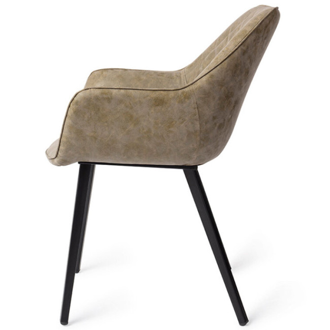 Exquisite taupe upholstered dining armchair