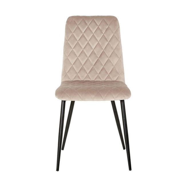 Exquisite Beige Fabric Café Chair with Black Metal Legs