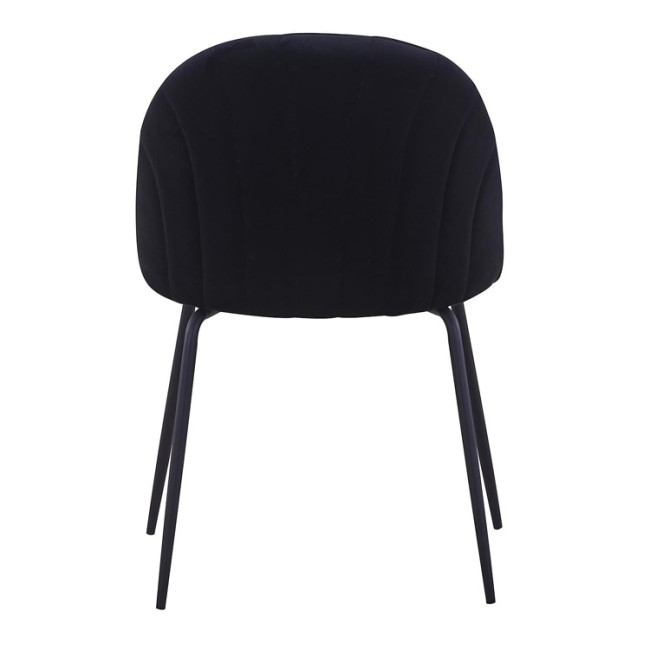 Black Velvet Cafe Chair with sleek black metal legs