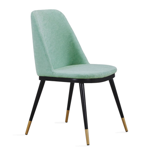 Light Green Fabric Dining Chair with metal legs