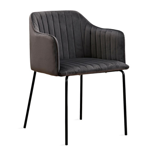 Stunning Dark Grey Velvet Dining Chair