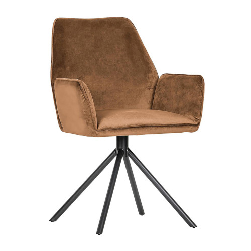 Luxury modern leisure brown dining armchair with metal stand