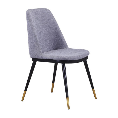 Light Grey Fabric Dining Chair with metal legs