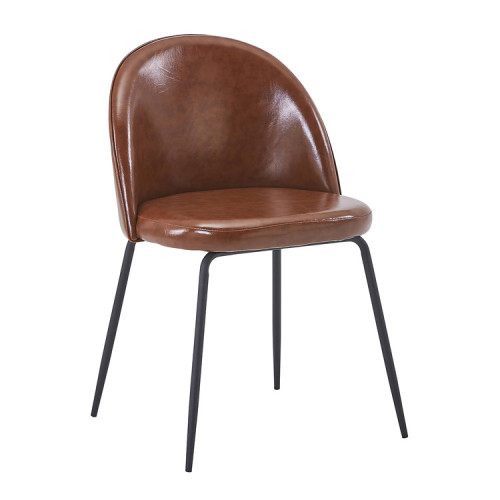 Elegant brown faux leather dining cafe chair